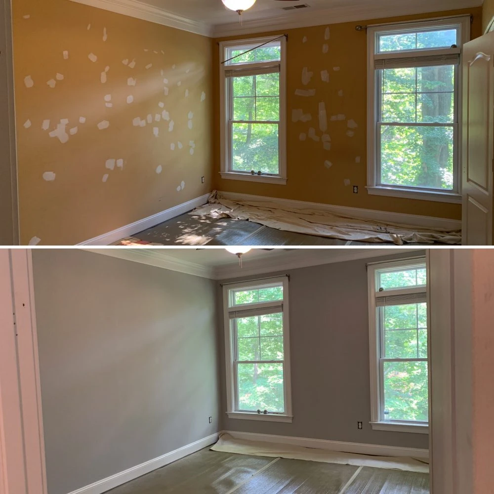 Room Repaint before and after comparison