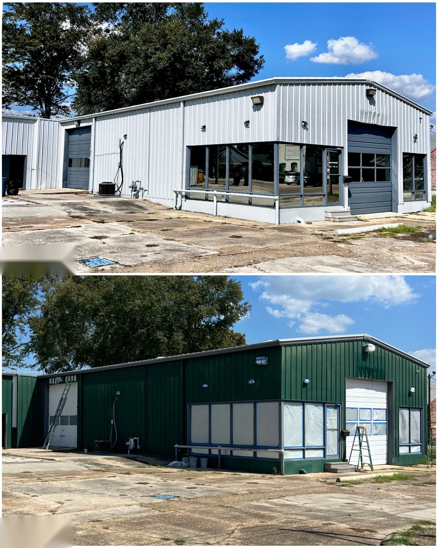 Commercial Building Repaint before and after comparison