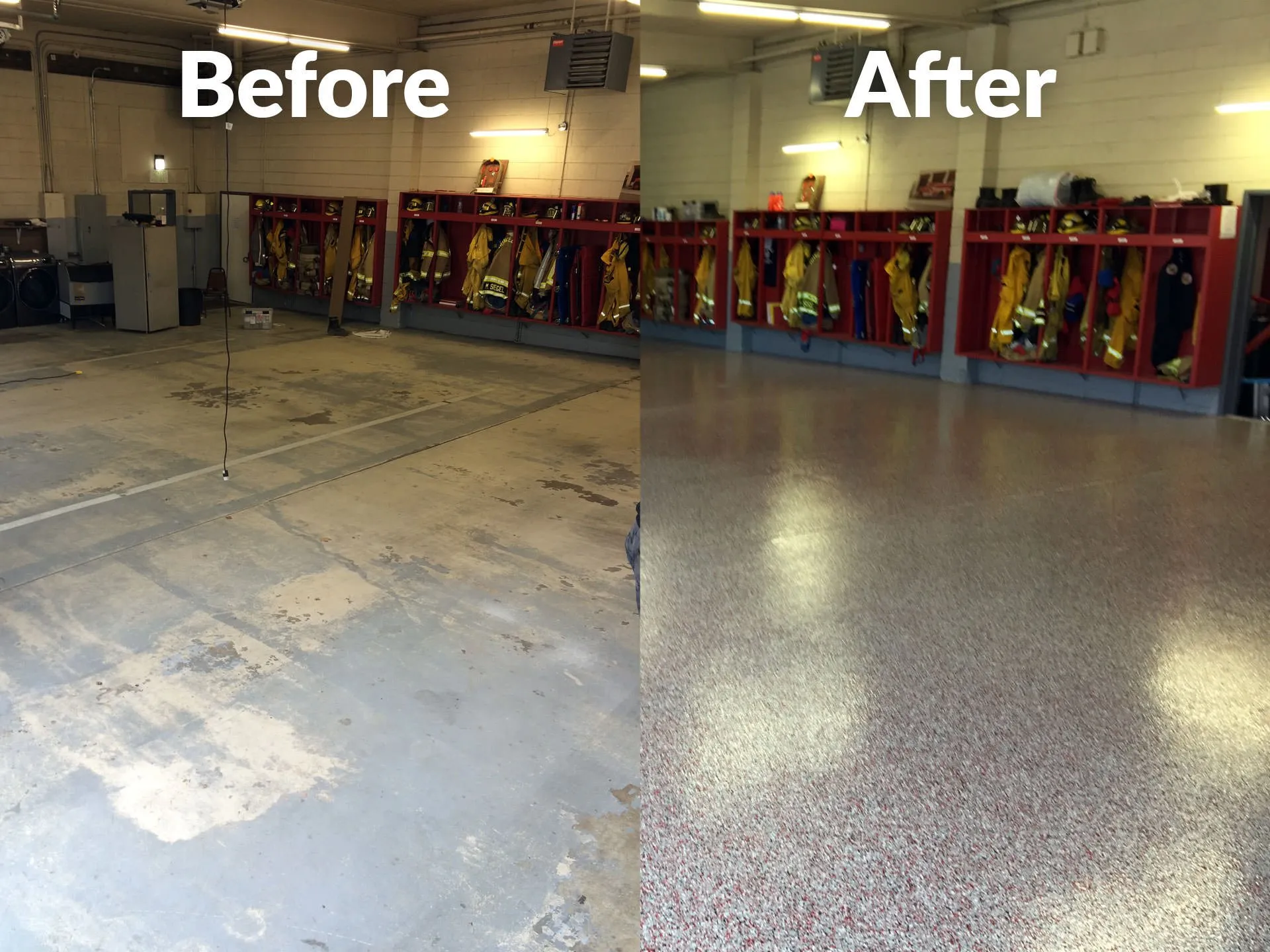 Station Floor Refresh before and after comparison